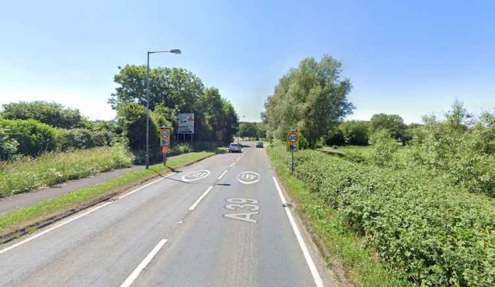 There are set to be temporary traffic lights on the A39 on the edge of Glastonbury this week (Photo: Google Street View)