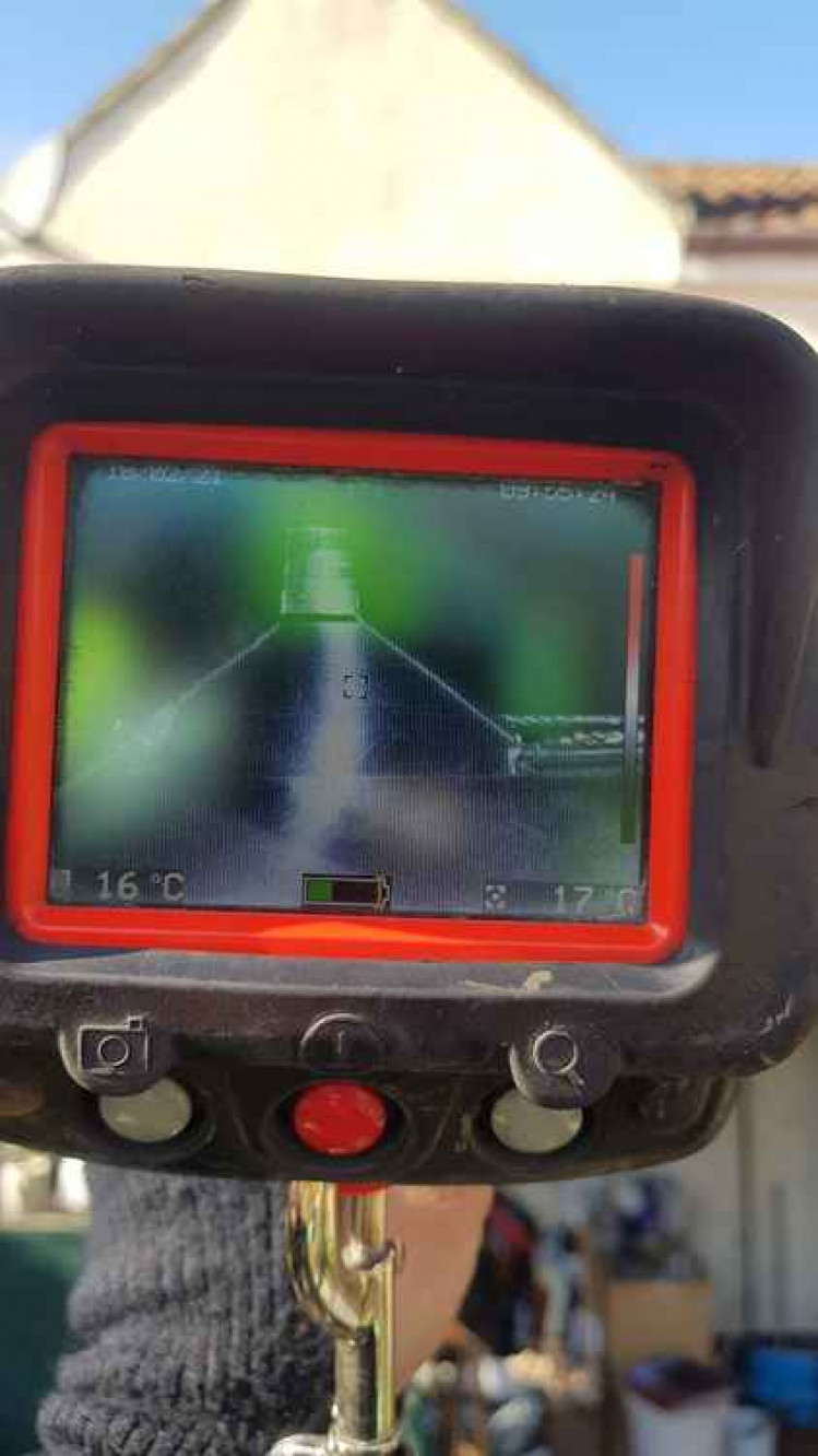 A thermal imaging camera in use at the Catcott chimney fire yesterday (Photo: Somerton Fire Station)