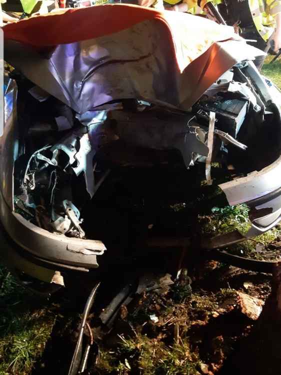 The car following the crash on the A37 (Photo: Somerton Fire Station)