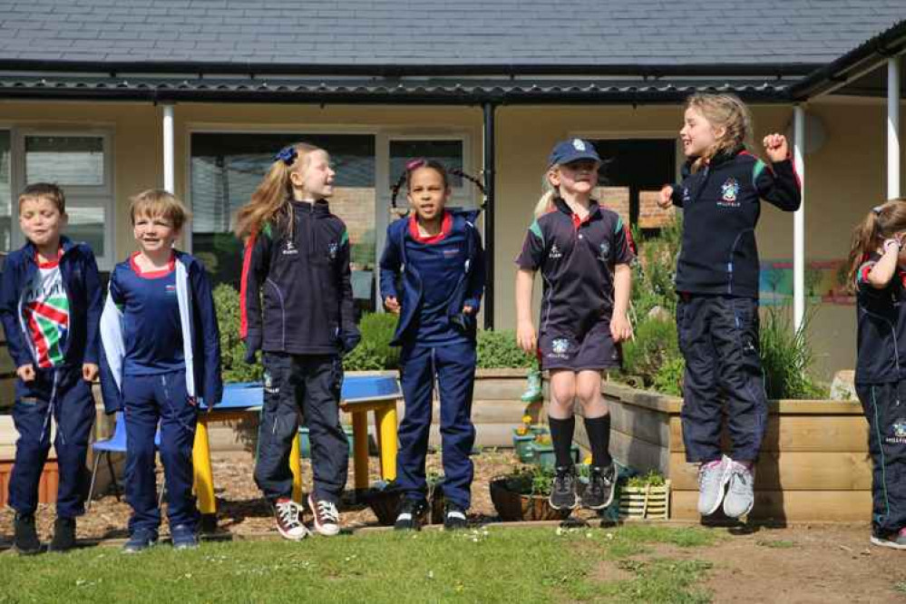 Millfield Pre-Prep pupils jump for Captain Tom challenge