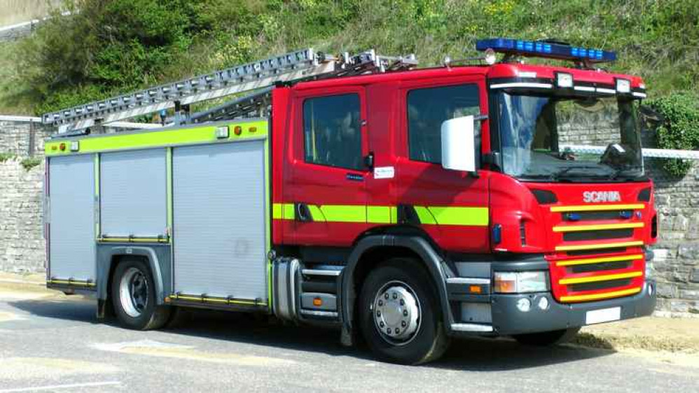 Firefighters from Glastonbury tackled a blaze in Wedmore today (Photo: Alex Borland)