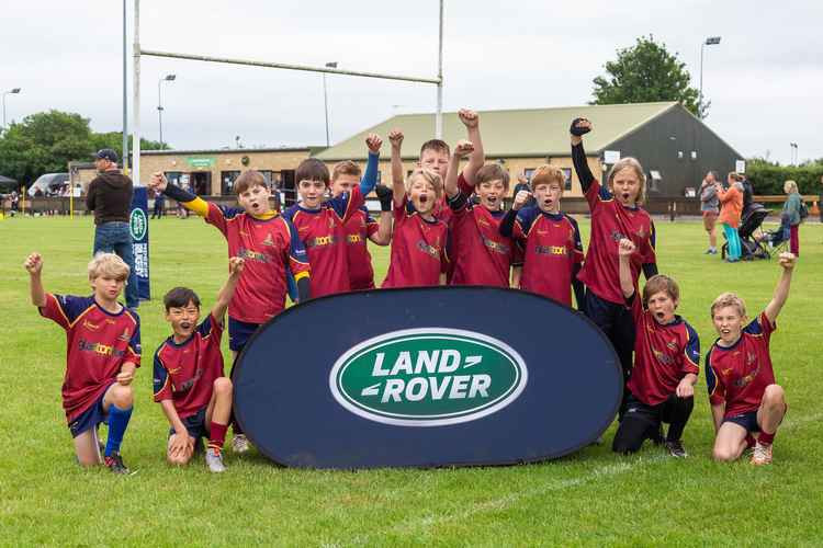 Youngsters from Tor Rugby Club at the Land Rover Premiership Rugby Cup