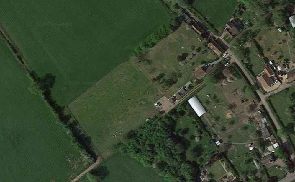 An aerial view of where the barn is proposed (Photo: Google Maps)