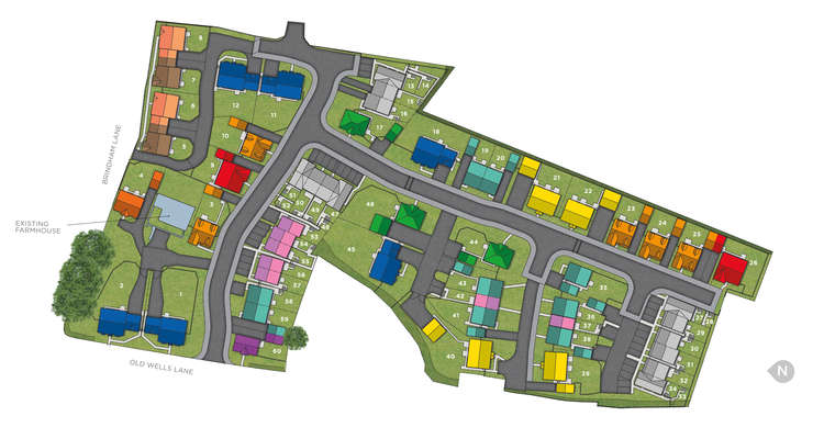 A site plan of the Avalon development