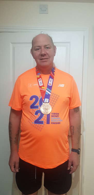 Nev Moule with his marathon medal (Photo: Nev Moule)