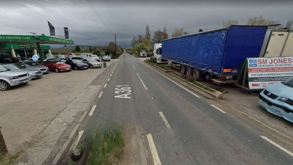 The crash happened on the A361 at Edgarley (Photo: Google Street View)