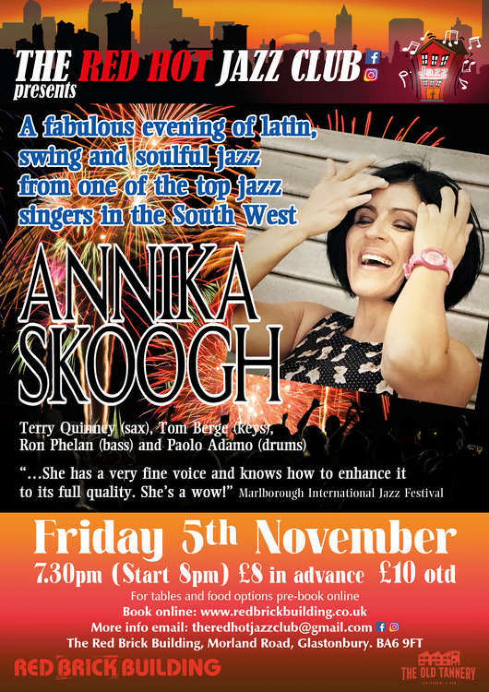 Annika Skoogh will be performing at the Red Brick Building in Glastonbury on Friday