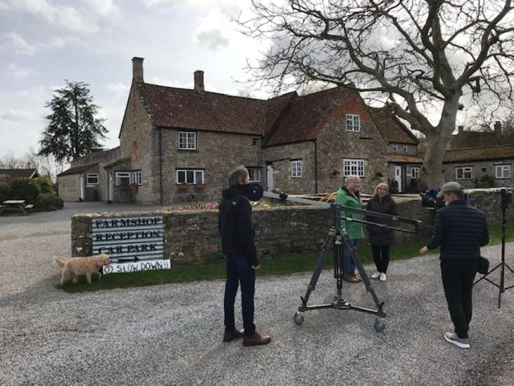 Film crew at Middlewick Holiday Cottages, Glastonbury