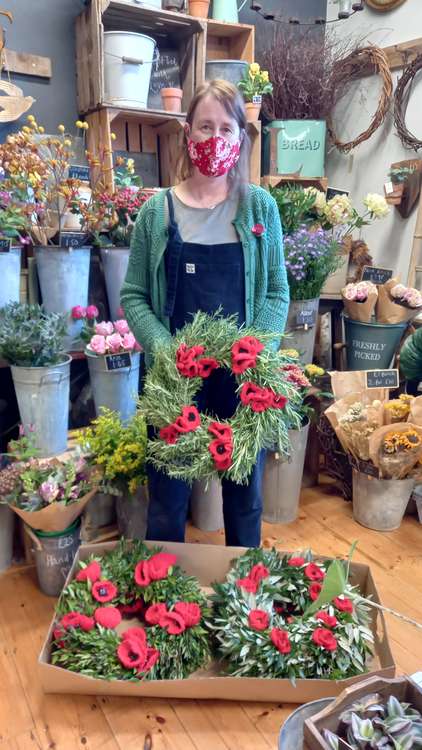 Huge thanks from MDC to Street-based 'Luce Loves Flowers' (pictured) and Glastonbury florist 'Abundiflora' who created the eco-wreaths.