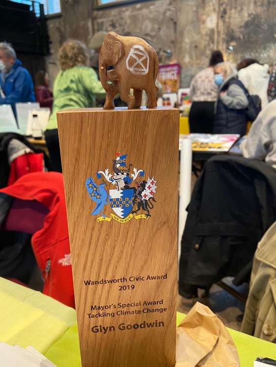 Wooden elephants were displayed on stallholders table in a silent protest against XR's exclusion (credit: XR Wandsworth)