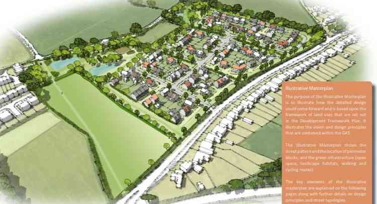 Masterplan of new development of 100 homes off B3139 Elm Close in Wells (Photo: Gladman Developments)