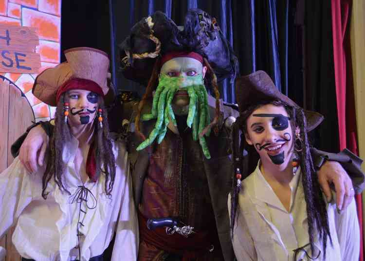 Pirate captain Spongebag Roundpants with accomplices Skull and Bones (Photo: Myrtle Pizzey)