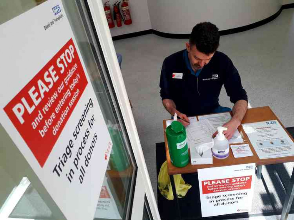 The triaging system now in place at blood donations