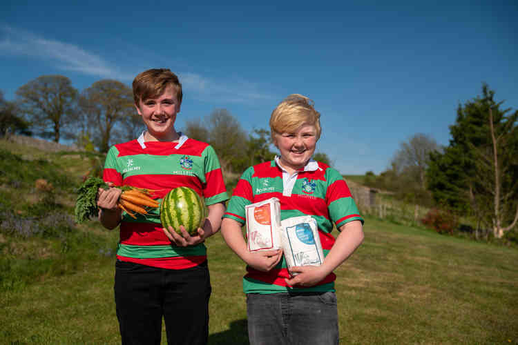 Harry (left) and Freddie Beasley from Wells