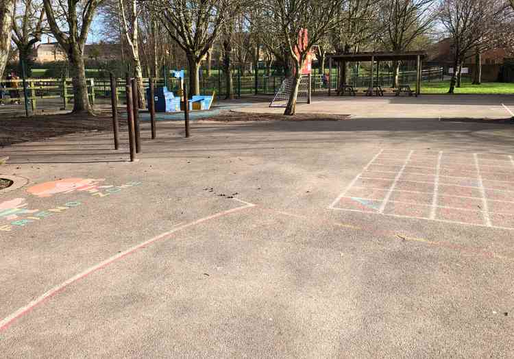 The playground at St Cuthbert's Infant School