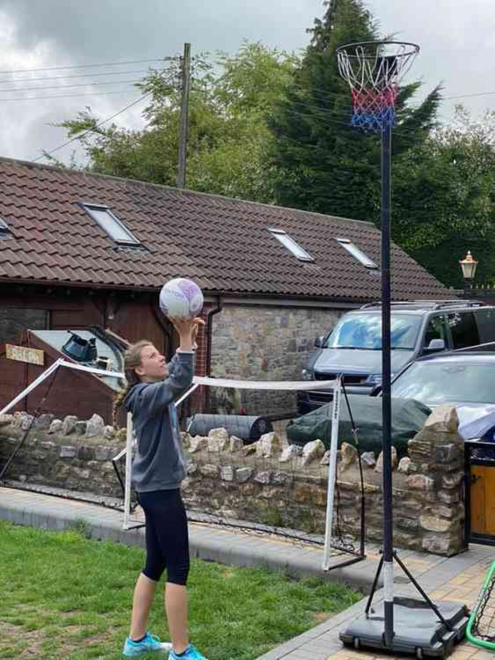 Madison Lewis doing the 2,600 Netball Challenge