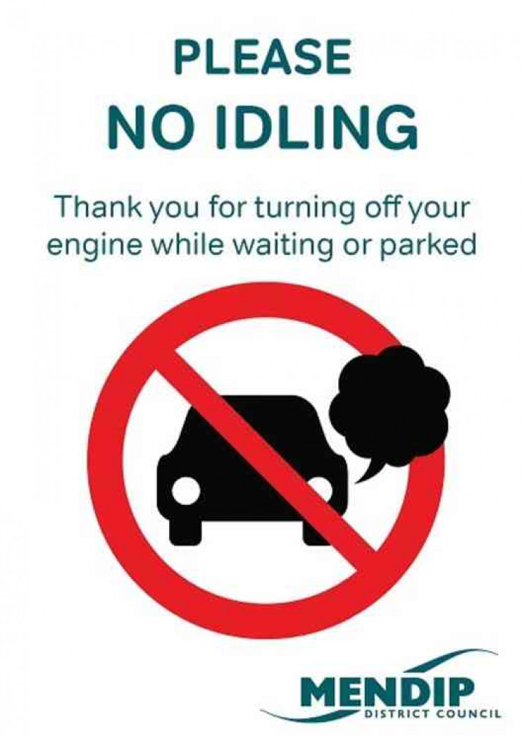 No idling sign being installed in all Mendip car parks (Photo: Mendip District Council)