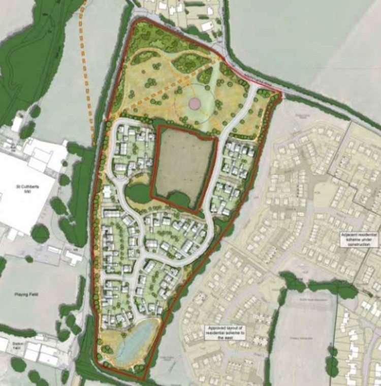 Plans for 90 homes on Wookey Hole Road in Wells (Photo: Aspect Landscape Planning)