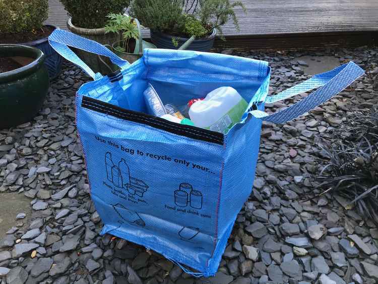 Households will all receive the new Bright Blue Bag