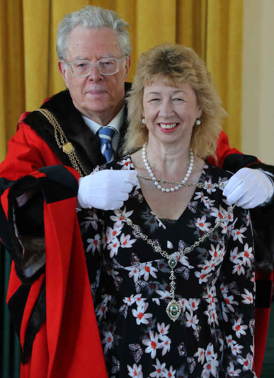 Mayor of Wells Philip Welch with mayoress Caroline