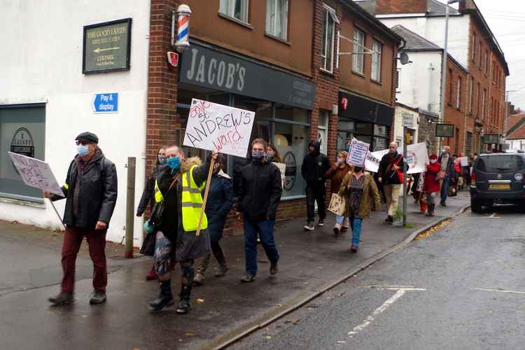The protest in Wells at the weekend (Photo: Kate Pearce)