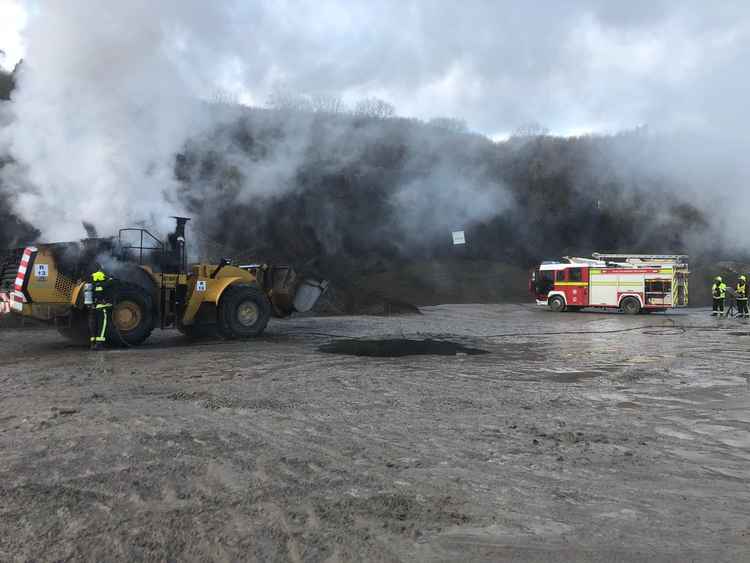 The scene of the fire in Cheddar yesterday (Photo: Cheddar Fire Station)