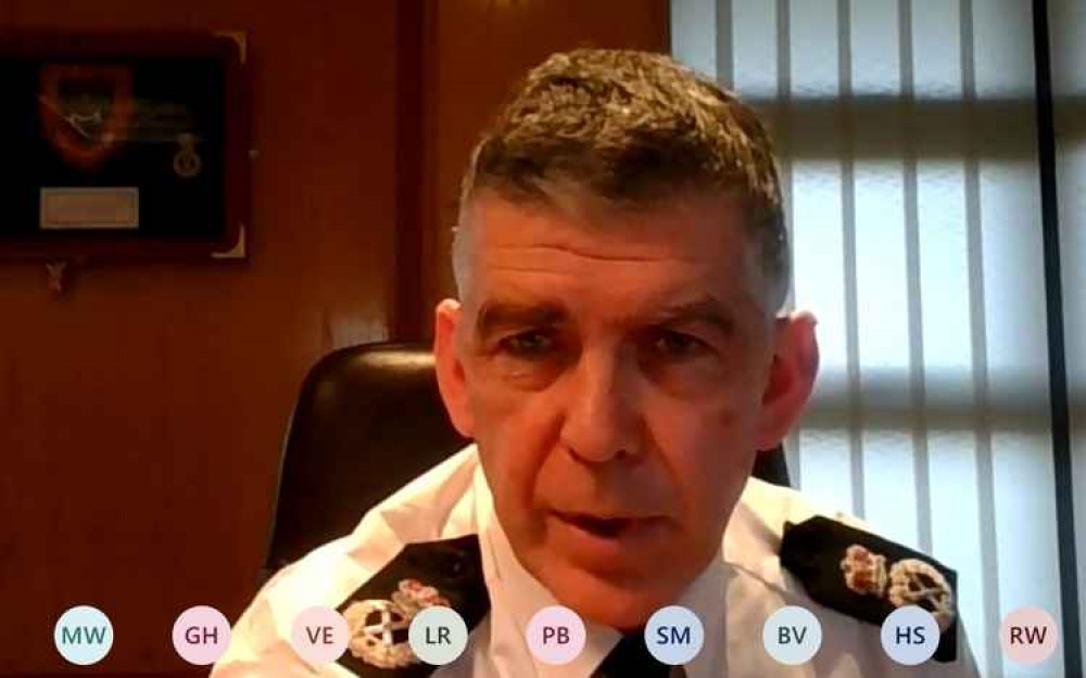 Chief constable Andy Marsh appealing to members of the police and crime panel (Photo: Microsoft Teams)