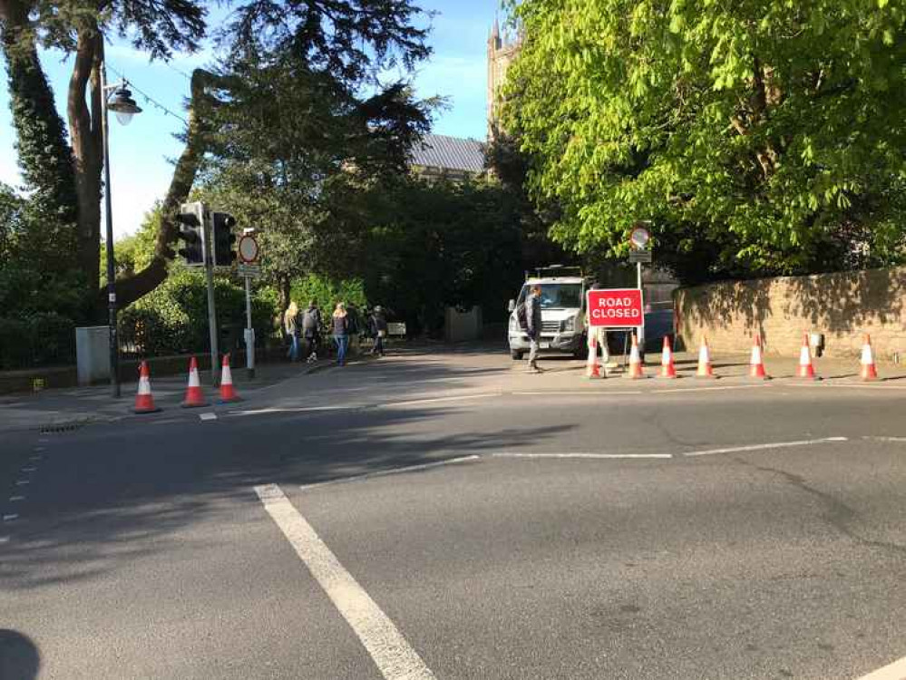 St Andrew's Street being closed off this morning for the Becoming Elizabeth film crews