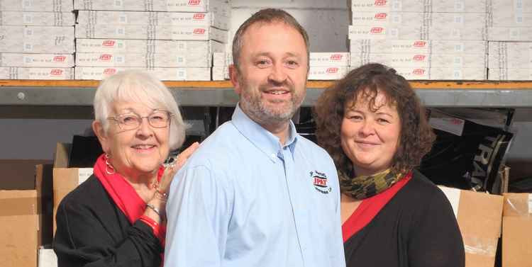 From left, Pammy Crummay, Bruce and Emma Palmer