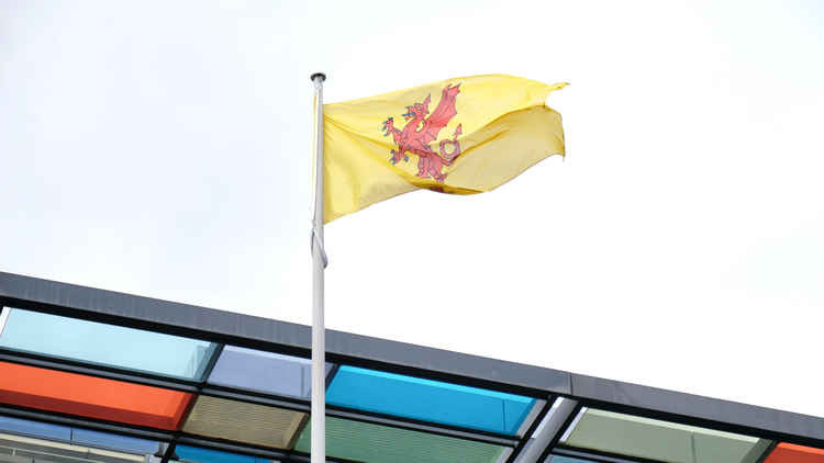 The Somerset Flag flying at the Ministry for Housing, Communities and Local Government