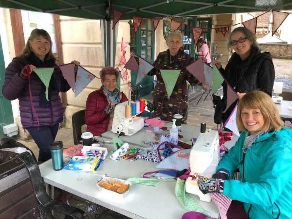 Sew Buntiful volunteers at the Big Bunting Make last week