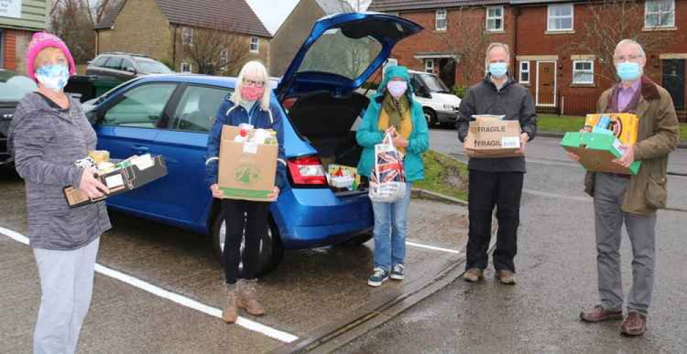 Wells Coronavirus Network volunteers get ready to set off to make deliveries for the city's foodbank