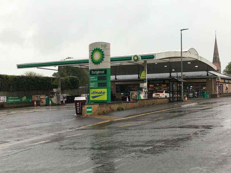 The BP petrol station in Wells earlier today