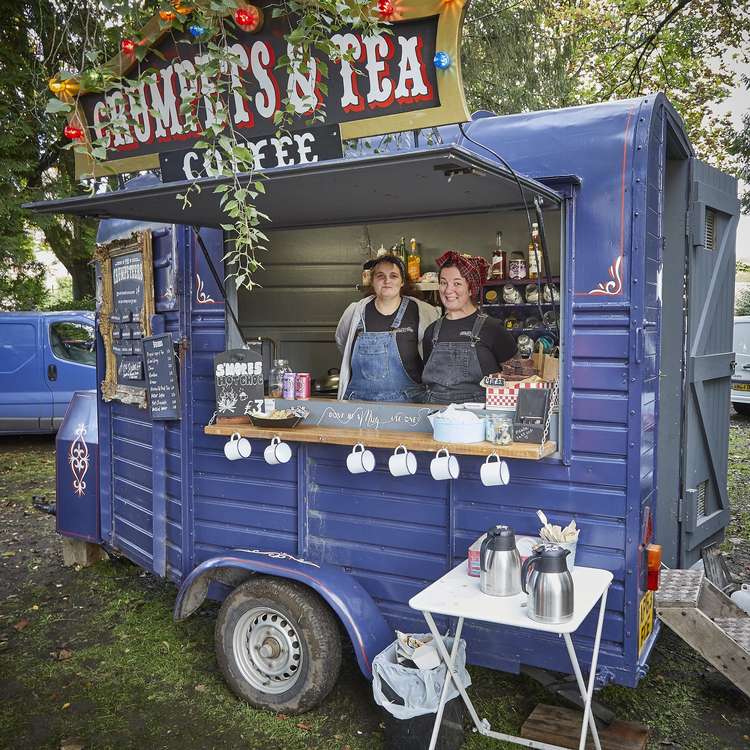 Gemma Wookey and Mandi Slight, partners of The Crumpeteers, will be making a welcome return with their crumpets and coffee served from their horse trailer (Photo: John Law)