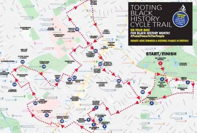The Black History Month Cycle Trail has 24 educational stops