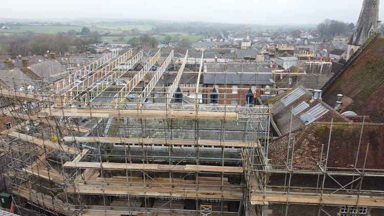 Aerial picture of building from above Picture: Shane Webb, South Western Scaffolding
