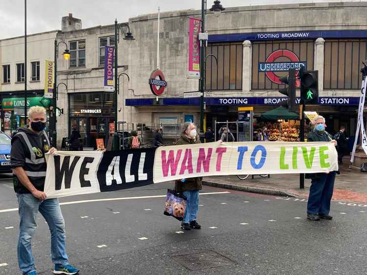 Extinction Rebellion at Tooting Broadway on Car Free Day on 10 October