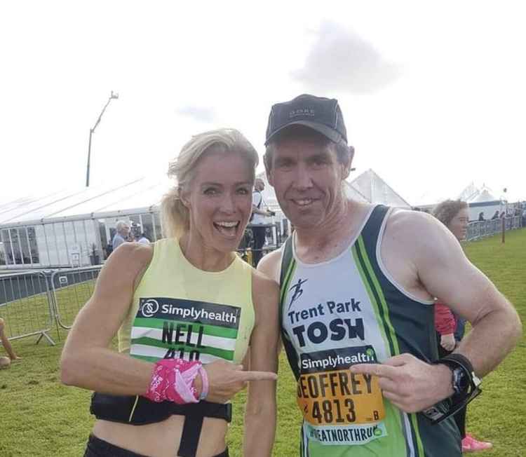 Nell McAndrew (left) and Geoffrey Donohoe (right) at the 2018 North Run