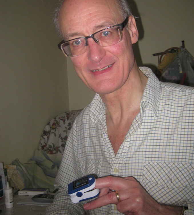 Stephen Spark with his oximeter