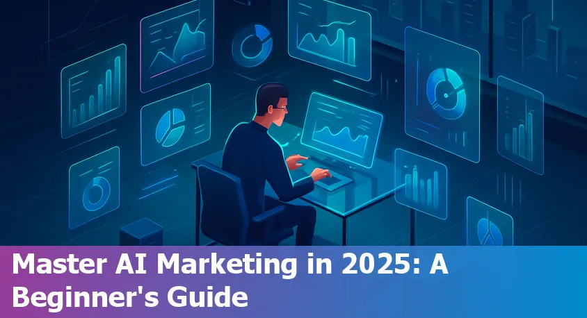 Illustration of AI-driven marketing campaign setup in 2025 with tools and personalization features