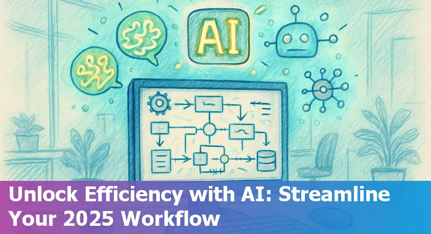 Illustration showing AI workflow automation streamlining business operations in 2025