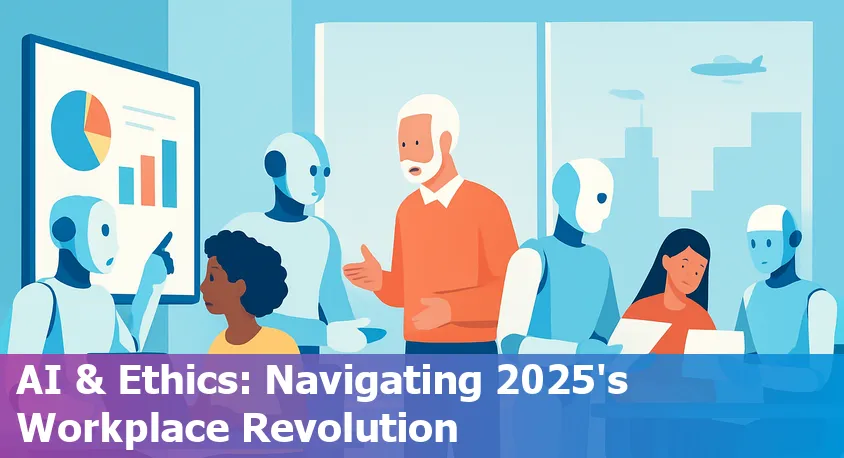 Ethical AI in workplace technology and human collaboration concept in 2025