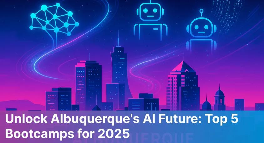 Diverse students working together on AI projects in a modern Albuquerque classroom setting.