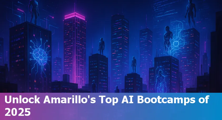 Amarillo cityscape with digital AI icons representing top bootcamp choices for 2025