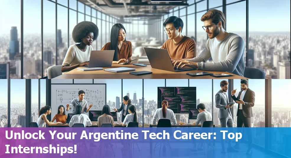 Collage of logos from top tech companies offering internships in Argentina.