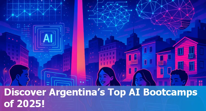 Students in Argentina collaborating at a modern AI bootcamp with laptops and digital whiteboards.