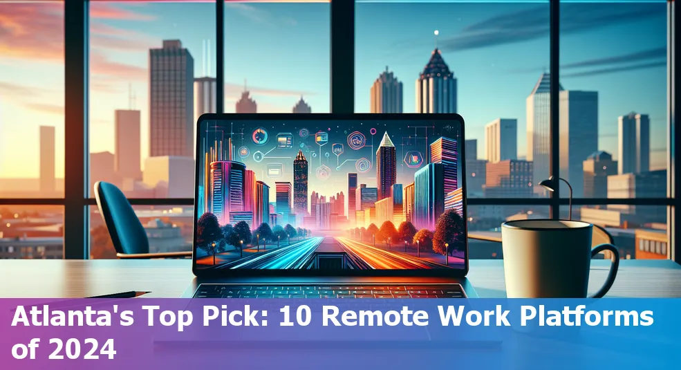 Illustration depicting several logos of the Top 10 Remote Work Platforms loved by Atlanta Professionals