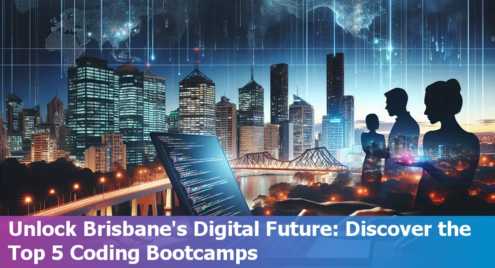 Top 5 coding bootcamps in Brisbane with icons representing each bootcamp.