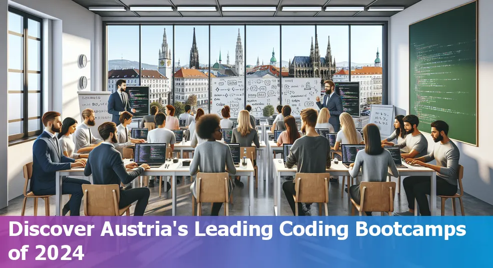 Students coding at a bootcamp in Austria