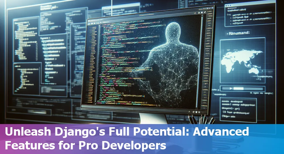Illustration displaying advanced Django features used in professional projects